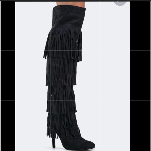 Nature Breeze Shoes - Fringe over the knee boots great great condition